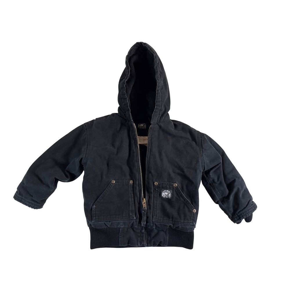 Polar King by Key Kids Insulated Canvas Work Jacket Black Hooded 3T W010696